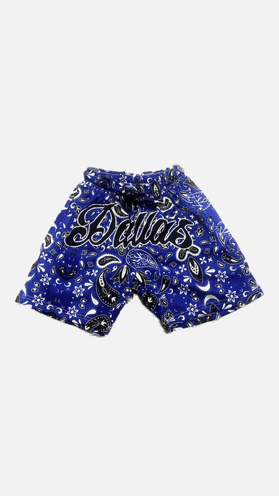 (Pre-order) blue Dallas bandana shorts